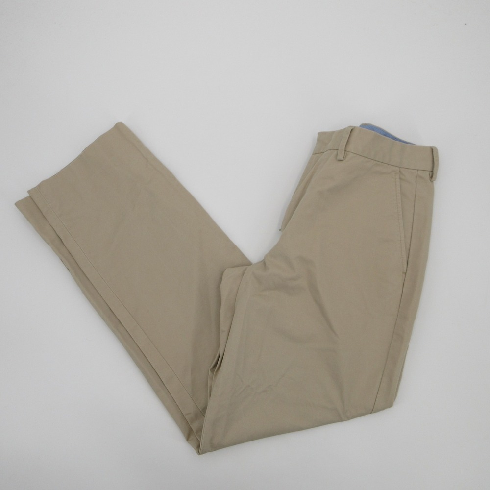 J.Crew Mens Khaki Chino Pants 100% Cotton Flat Front Tan W32 L32 Style 92443